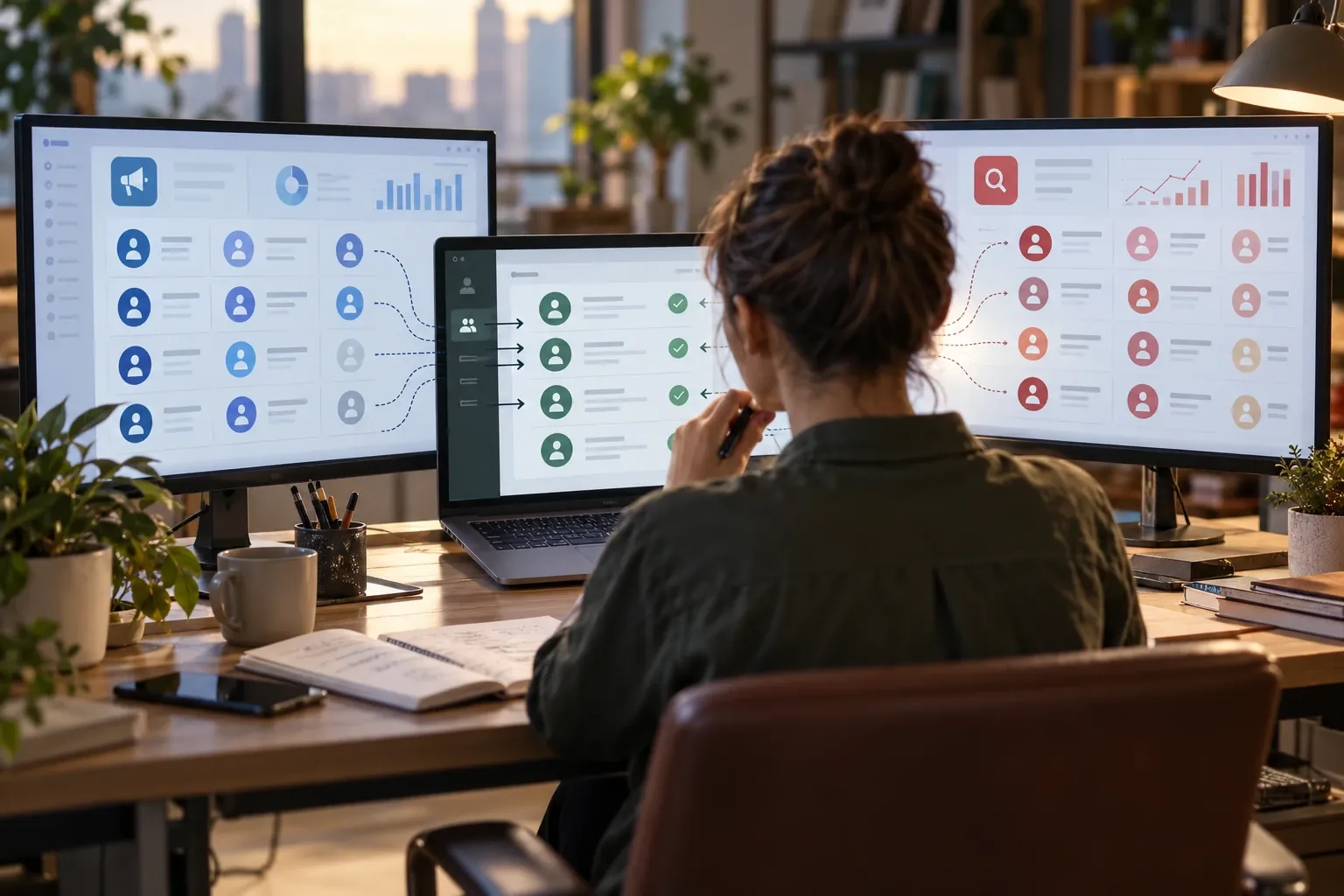 Three dashboards side by side, each reporting a different lead count for the same campaign